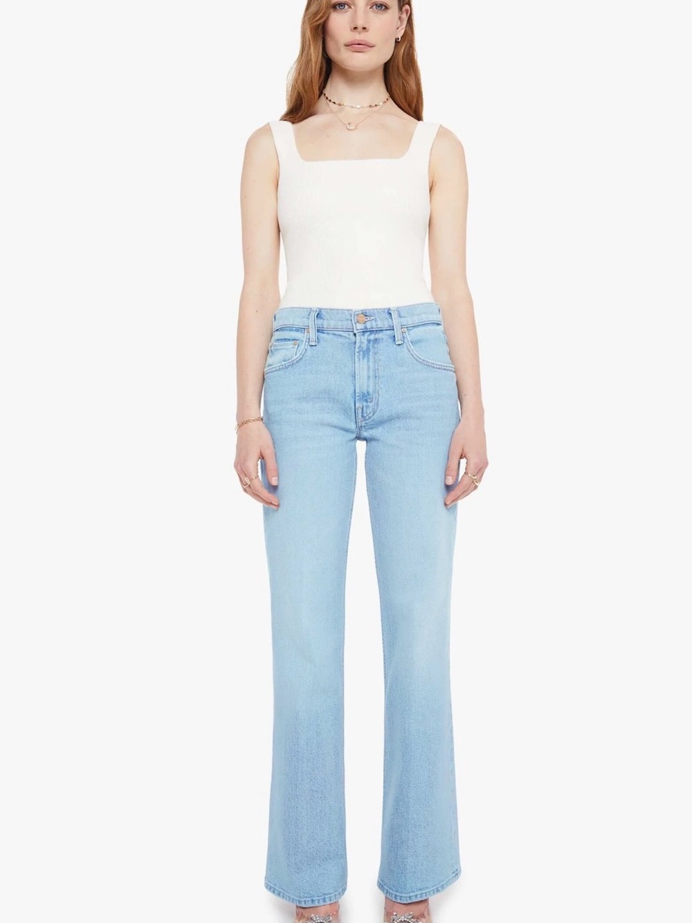 MOTHER The Brookie Sneak Jeans NWT Light Wash Size 33